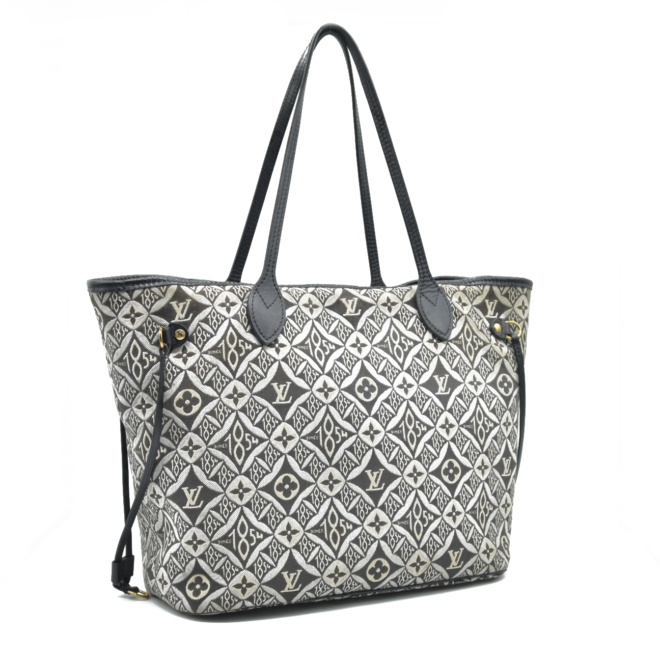 AUCTION $2170 Louis Vuitton  Jacquard Since 1854 Neverfull MM Grey