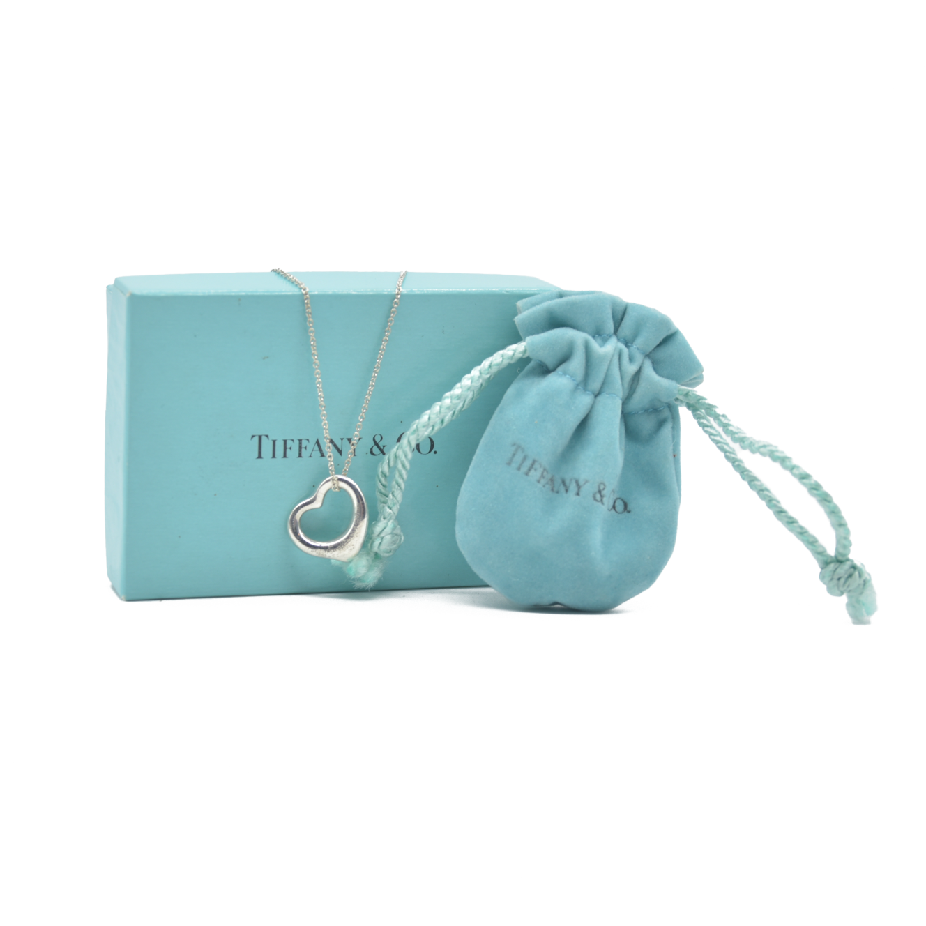 $360 Tiffany & Co. Elsa Peretti 11 mm Open Heart Pendant Sterling Silver
