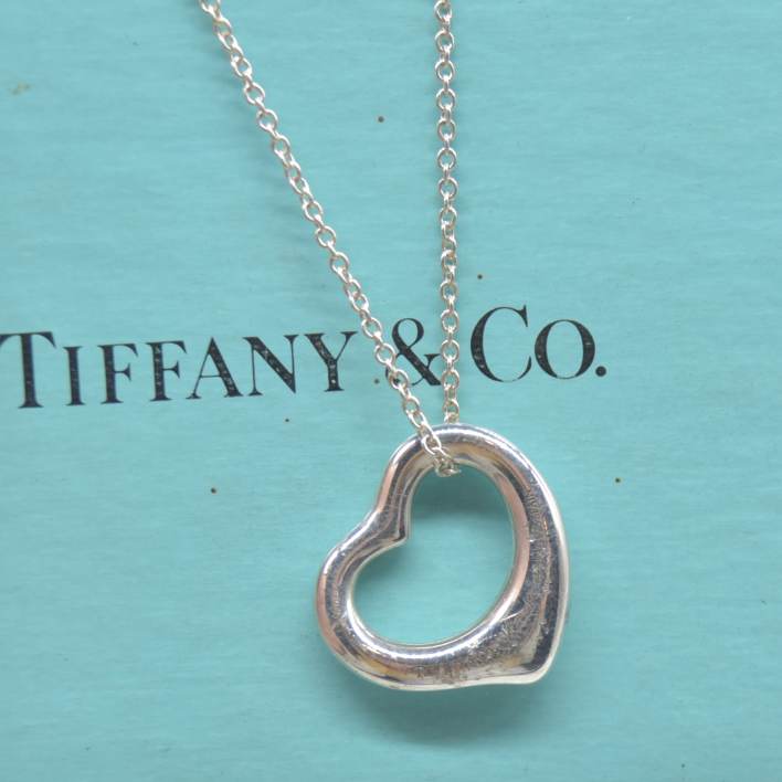 $360 Tiffany & Co. Elsa Peretti 11 mm Open Heart Pendant Sterling Silver