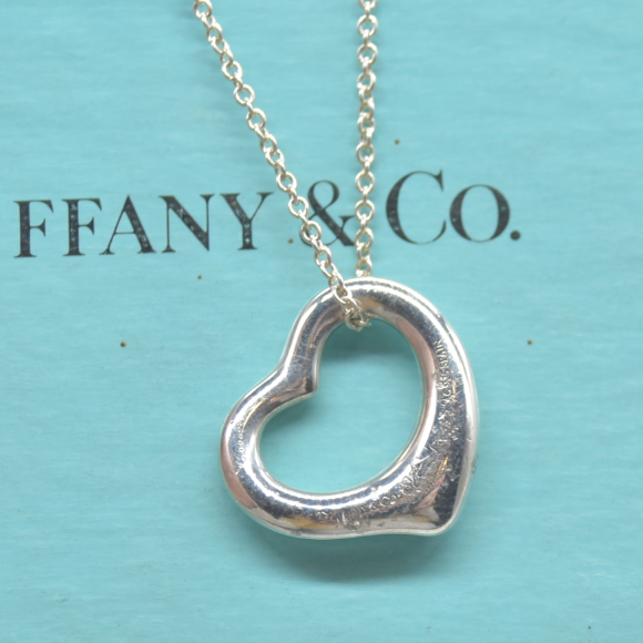 $360 Tiffany & Co. Elsa Peretti 11 mm Open Heart Pendant Sterling Silver