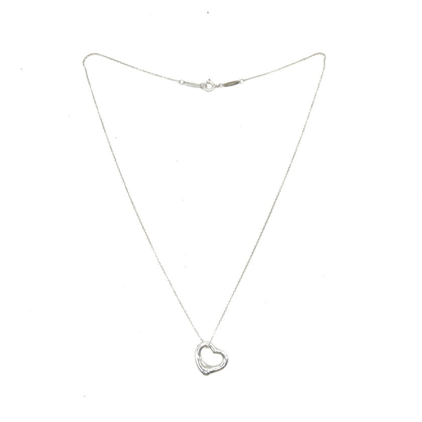 $360 Tiffany & Co. Elsa Peretti 11 mm Open Heart Pendant Sterling Silver