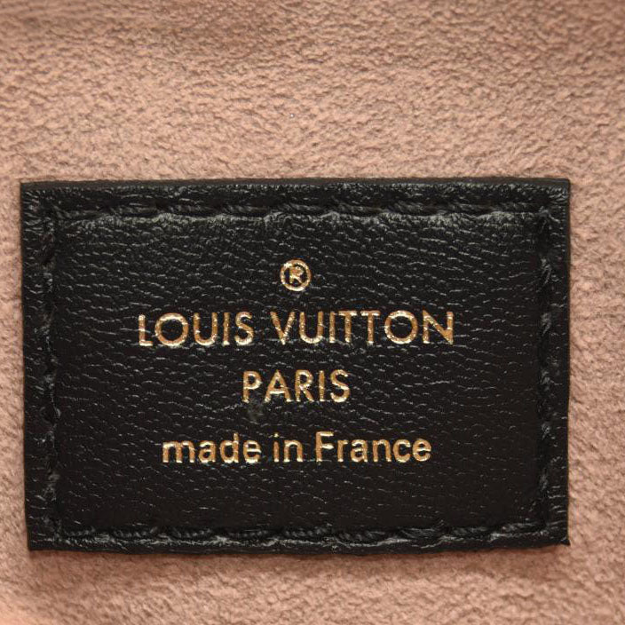 LOUIS VUITTON Lambskin Embossed Monogram Coussin PM Black