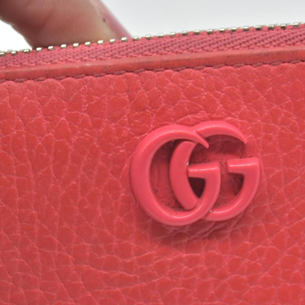 $470 GUCCI Gg Marmont Keychain Card Case Pink CONSIGNMENT