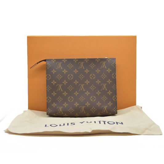 $1290 Louis Vuitton  Monogram Toiletry Pouch 26 Pink RFID