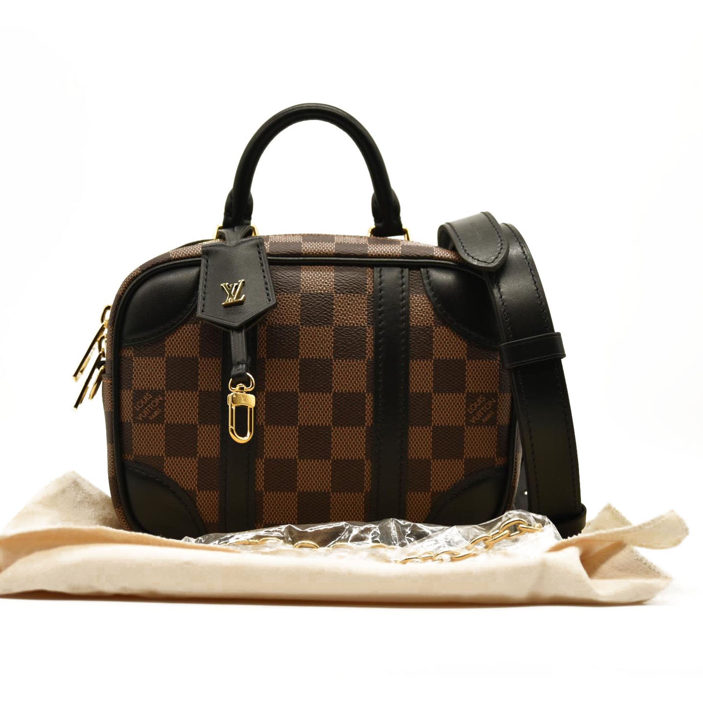LOUIS VUITTON Damier Ebene Valisette Souple BB Black