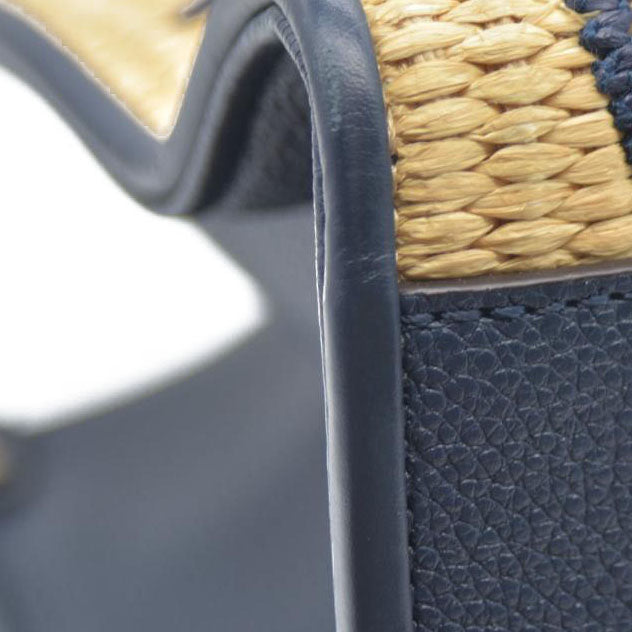 Louis Vuitton Raffia Calfskin Monogram Giant Onthego MM Blue