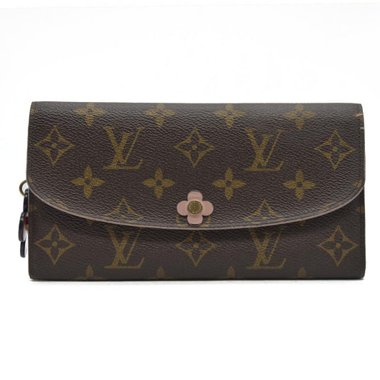 Louis Vuitton Monogram Bloom Flower Emilie Wallet Fuchsia CA4157