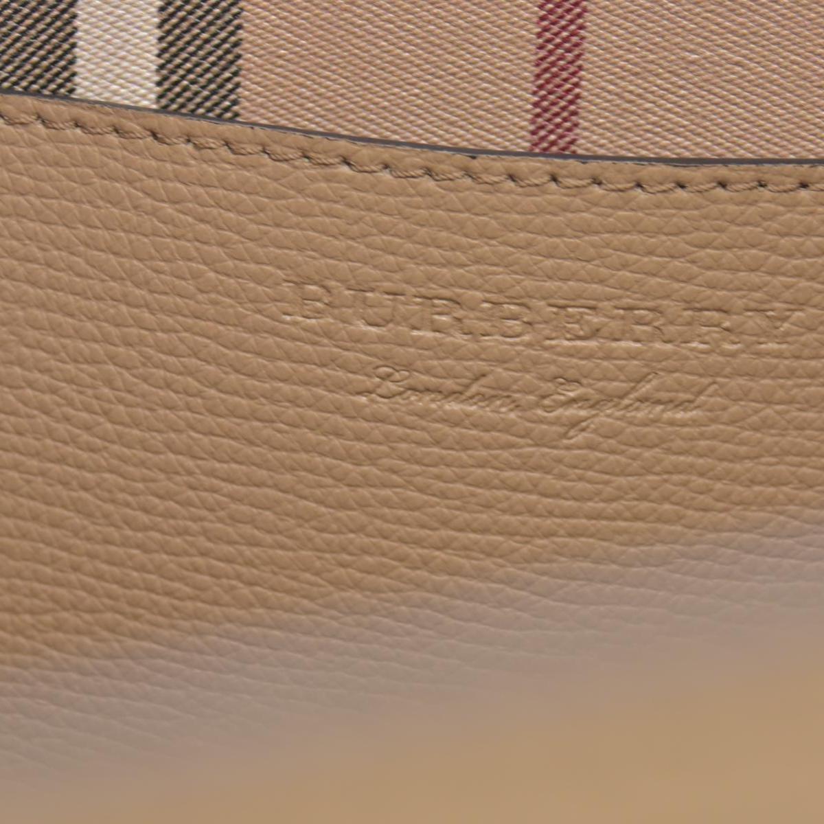 $1790 Burberry Grainy Calfskin Haymarket Check Medium Tote Mid Camel
