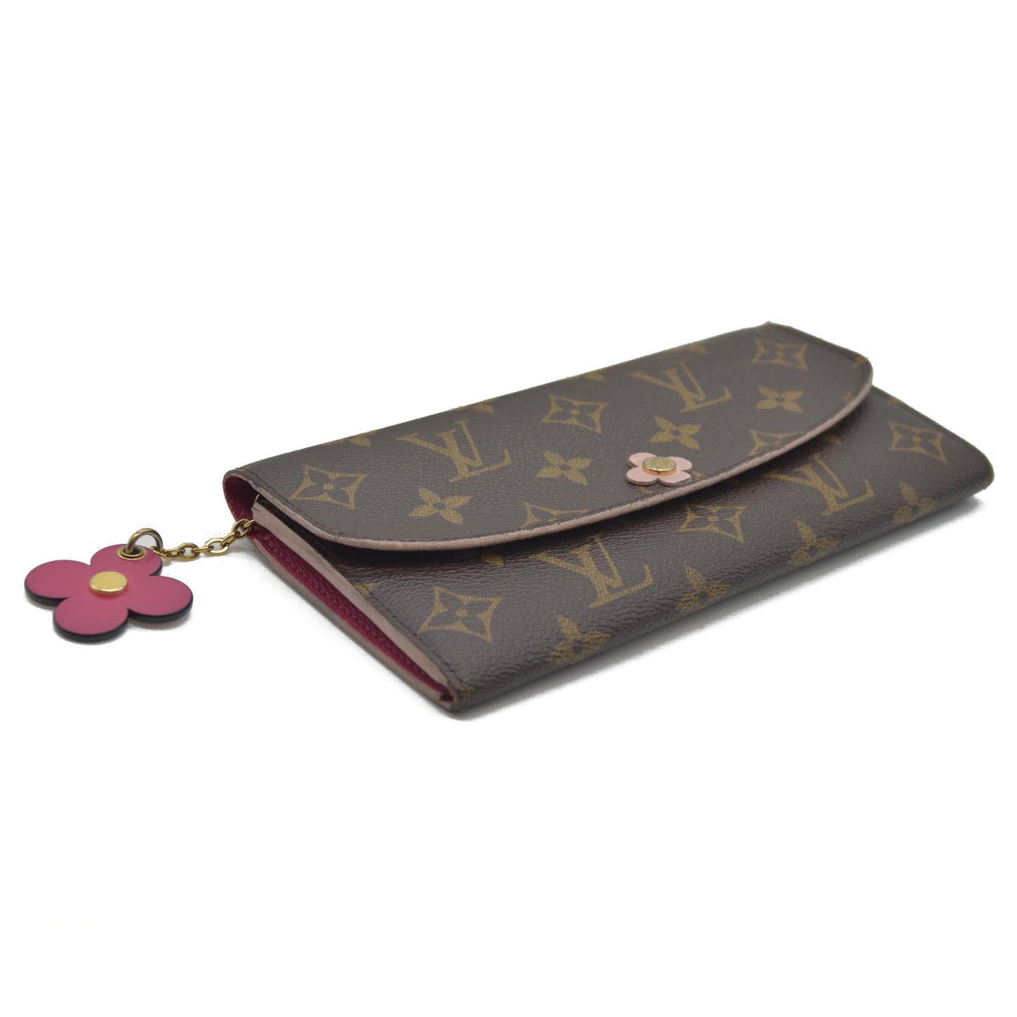 Louis Vuitton Monogram Bloom Flower Emilie Wallet Fuchsia CA4157