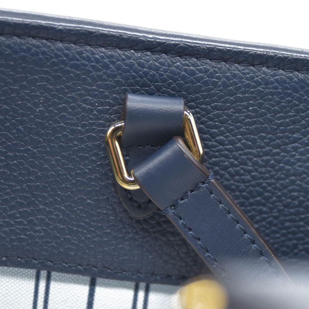 Louis Vuitton Raffia Calfskin Monogram Giant Onthego MM Blue