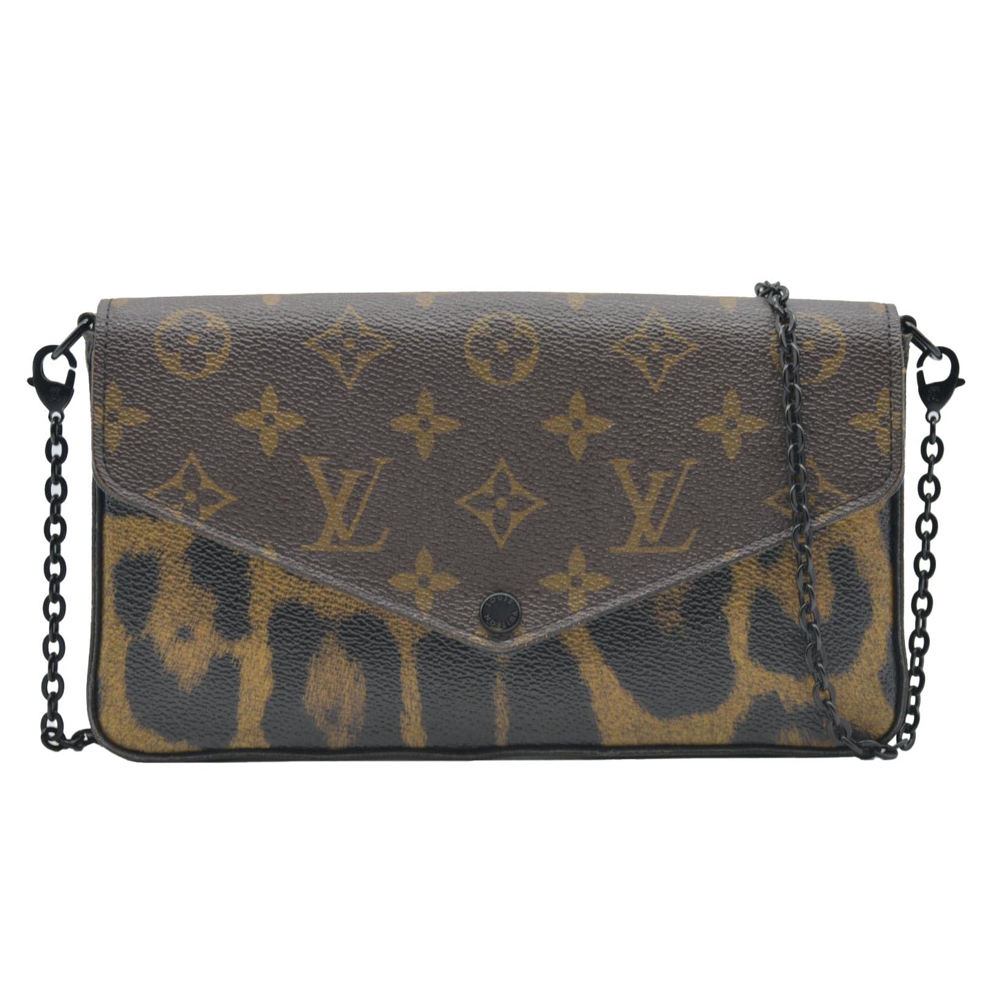 $1580 Louis Vuitton Monogram Leopard Pochette Felicie