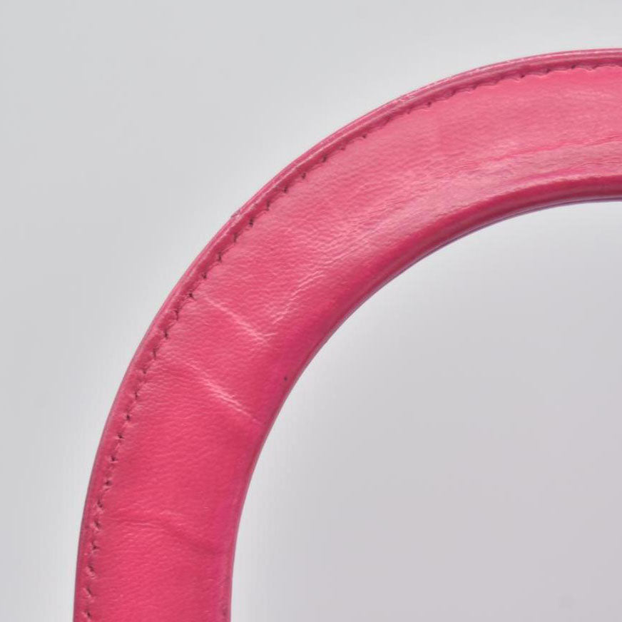 $6700 Christian Dior Lambskin Cannage Medium Lady Dior Fuchsia