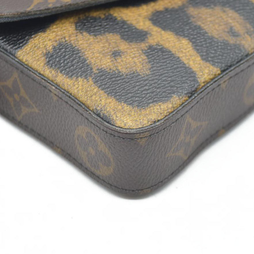 $1580 Louis Vuitton Monogram Leopard Pochette Felicie