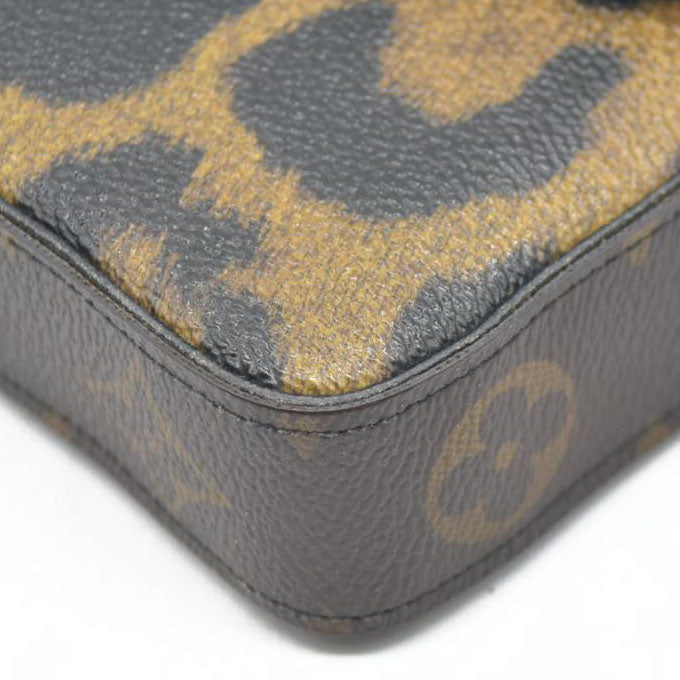 $1580 Louis Vuitton Monogram Leopard Pochette Felicie