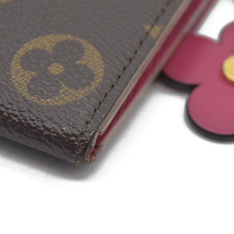 Louis Vuitton Monogram Bloom Flower Emilie Wallet Fuchsia CA4157