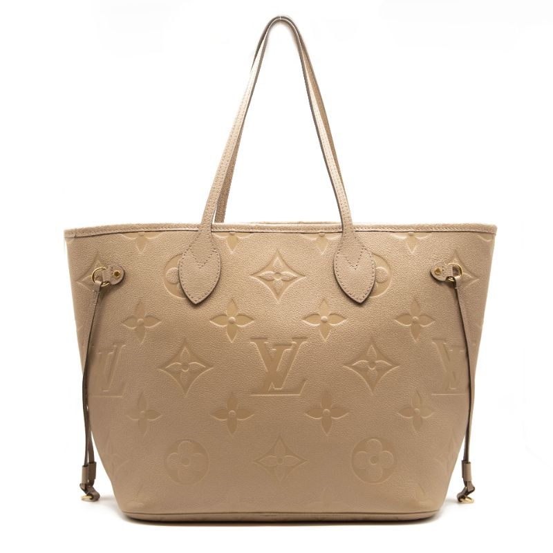 Louis Vuitton Neverfull Giant Mm Tourterelle Beige Monogram Empreinte Leather Tote