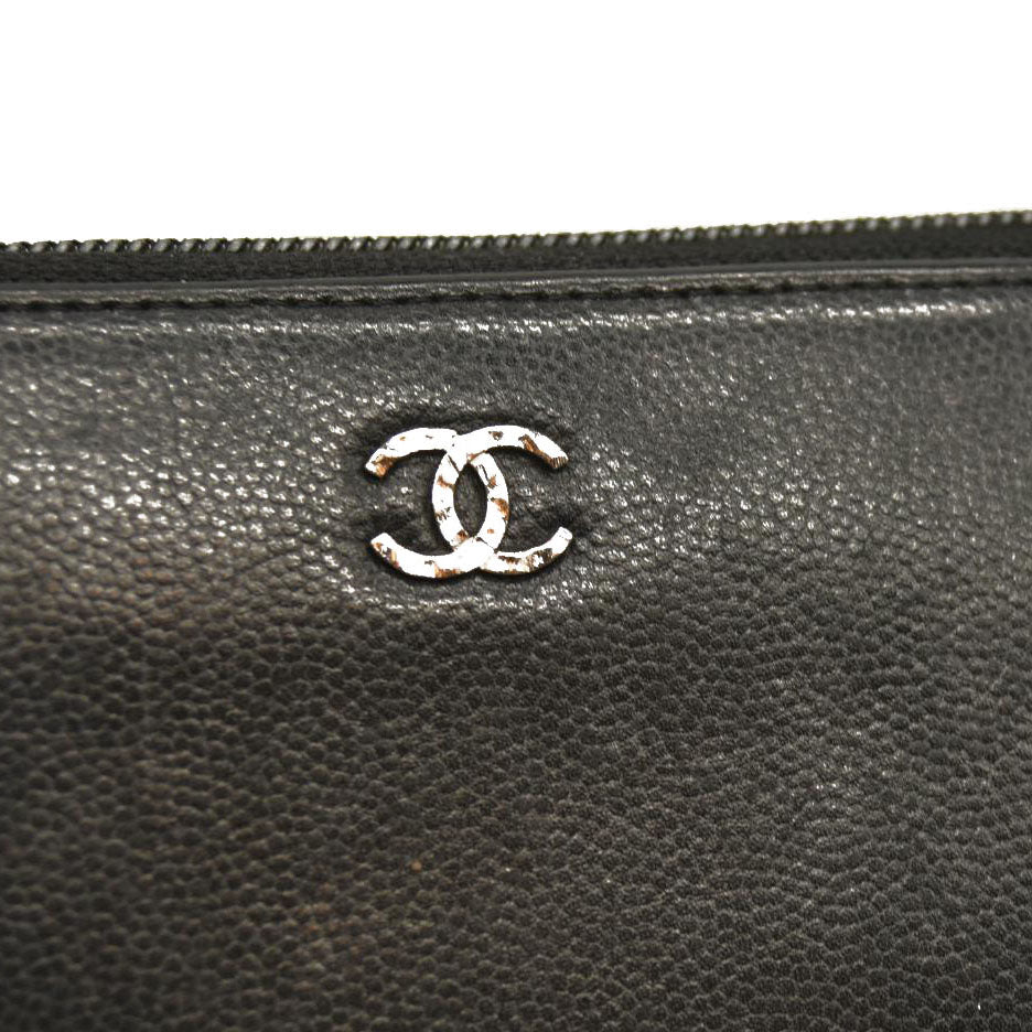 CHANEL Long Wallet Black Caviar Skin *16