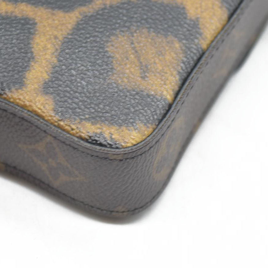 $1580 Louis Vuitton Monogram Leopard Pochette Felicie