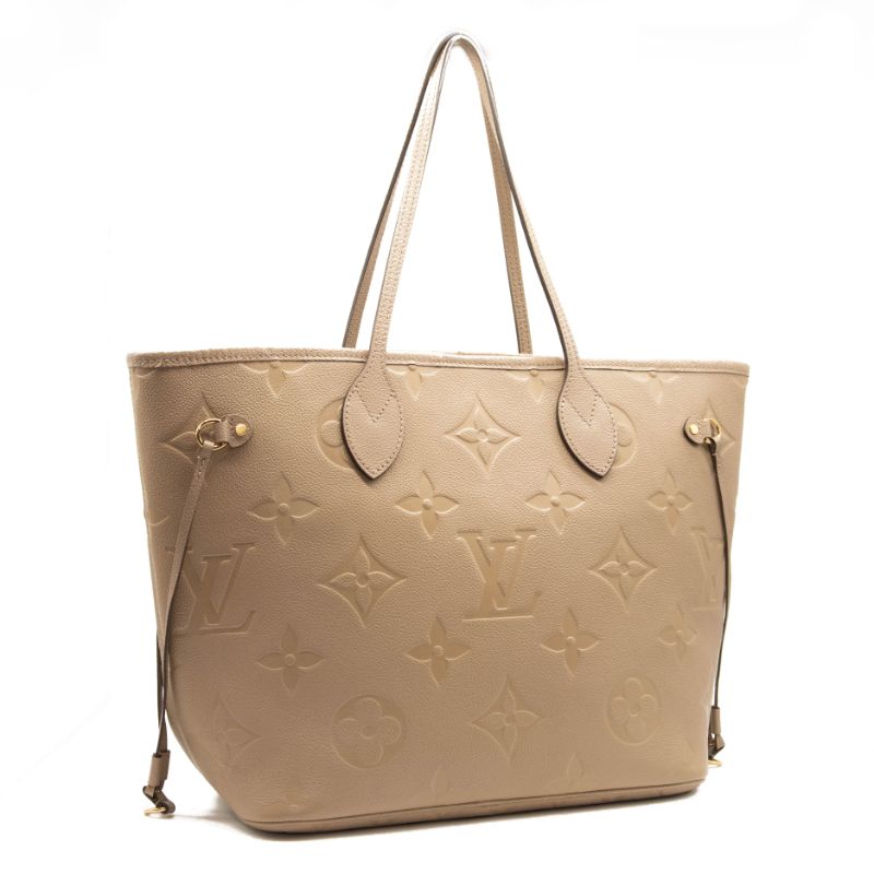 Louis Vuitton Neverfull Giant Mm Tourterelle Beige Monogram Empreinte Leather Tote