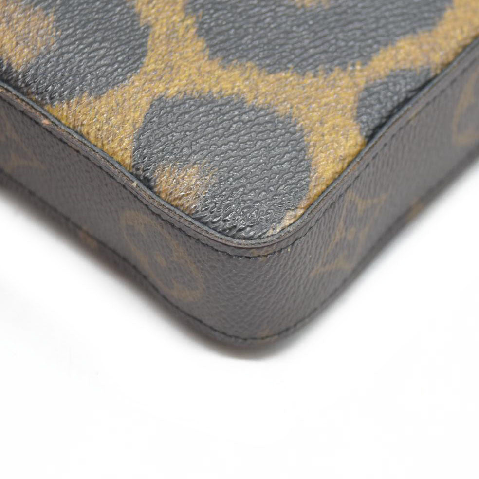 $1580 Louis Vuitton Monogram Leopard Pochette Felicie