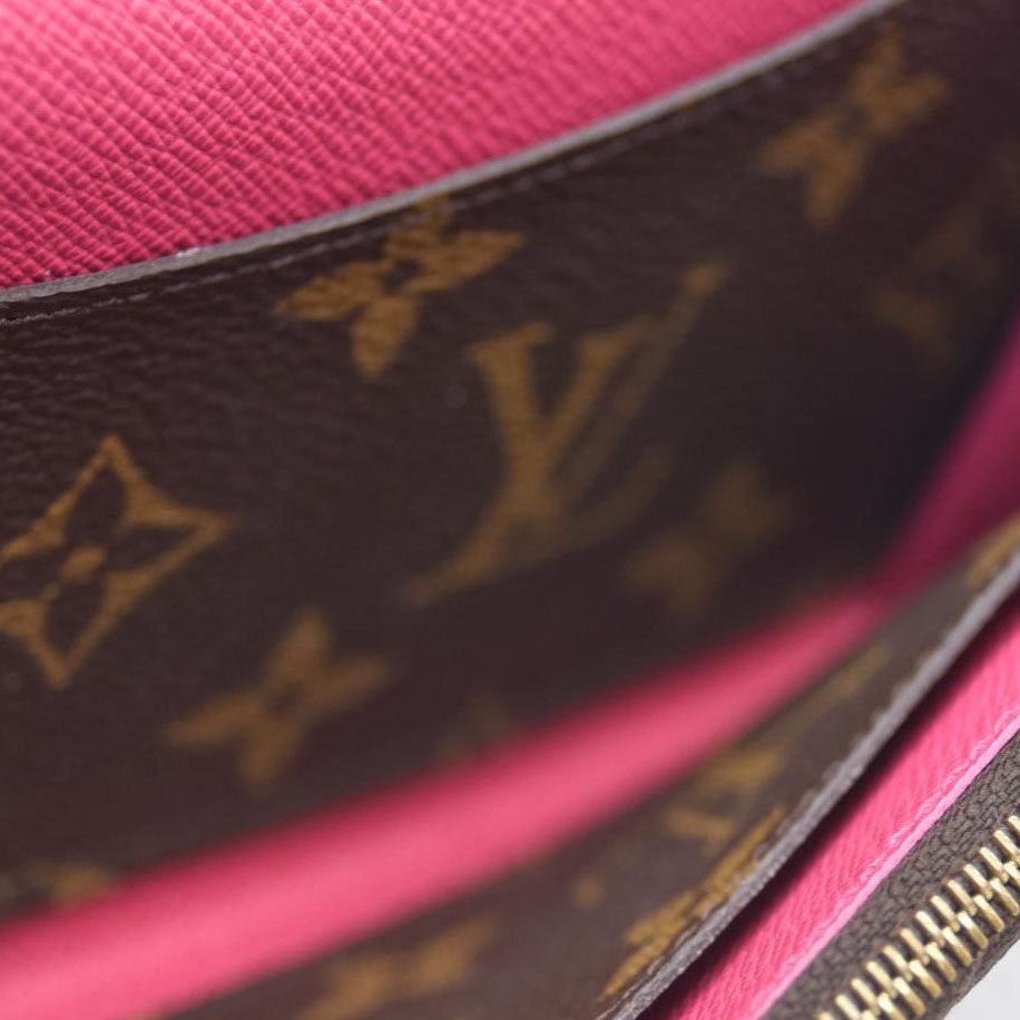 Louis Vuitton Monogram Bloom Flower Emilie Wallet Fuchsia CA4157