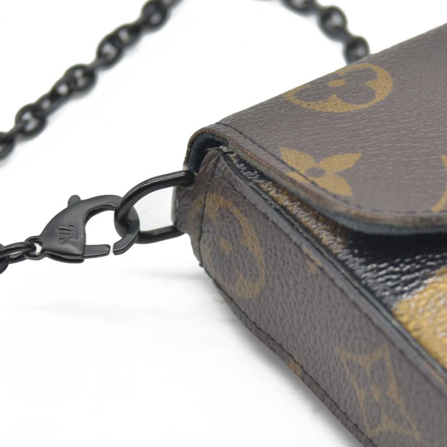 $1580 Louis Vuitton Monogram Leopard Pochette Felicie