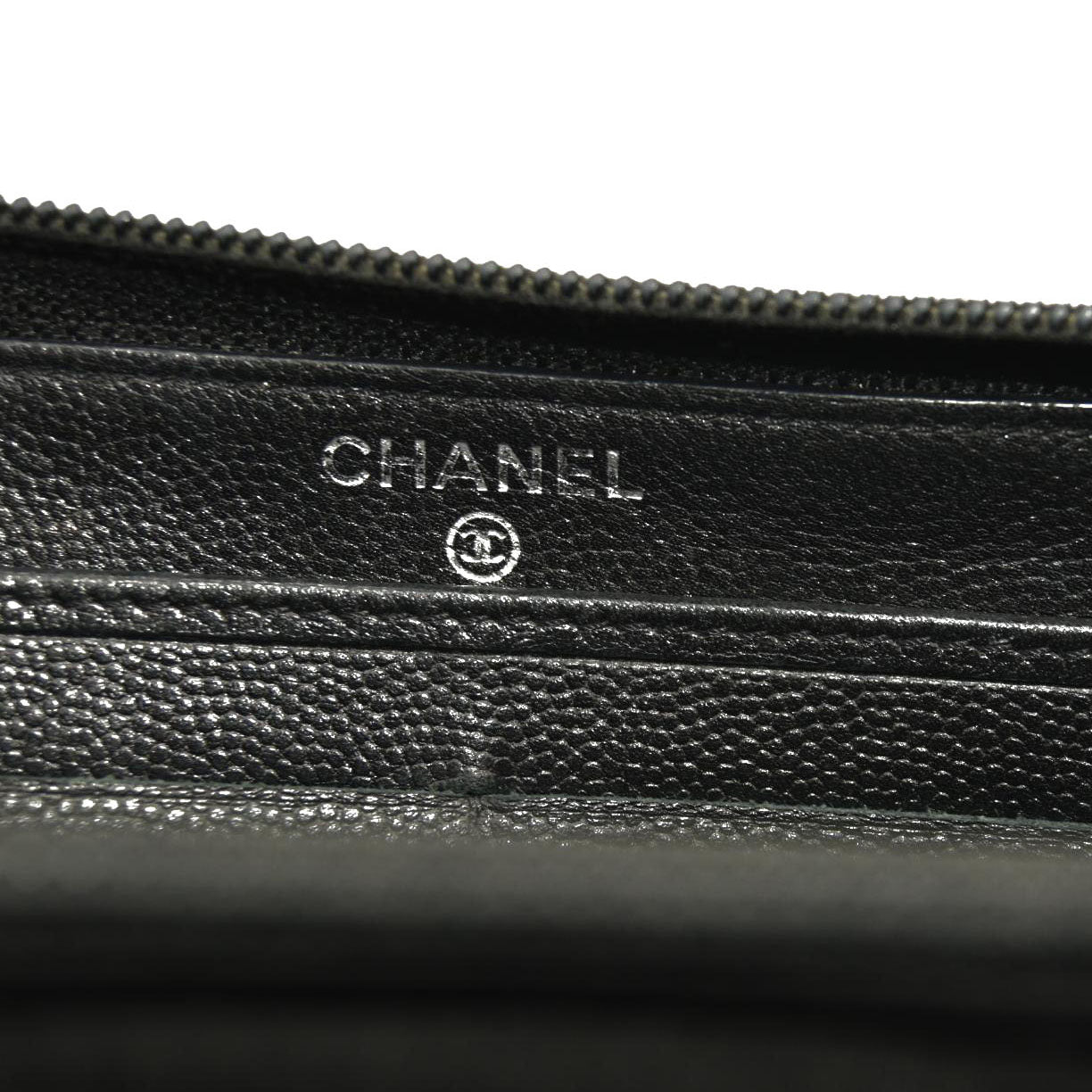 CHANEL Long Wallet Black Caviar Skin *16