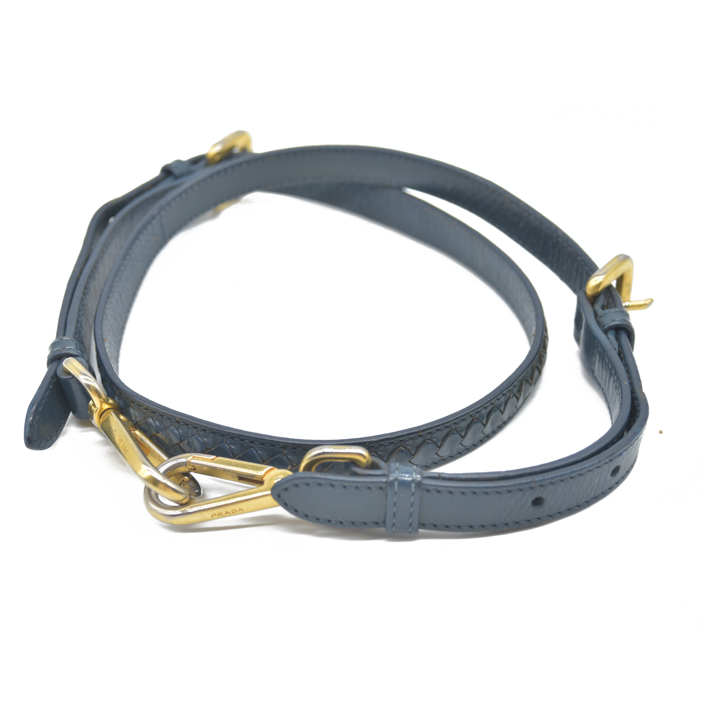 AUCTION $3900 Prada  Goatskin Woven Shopping Tote Blue Leather