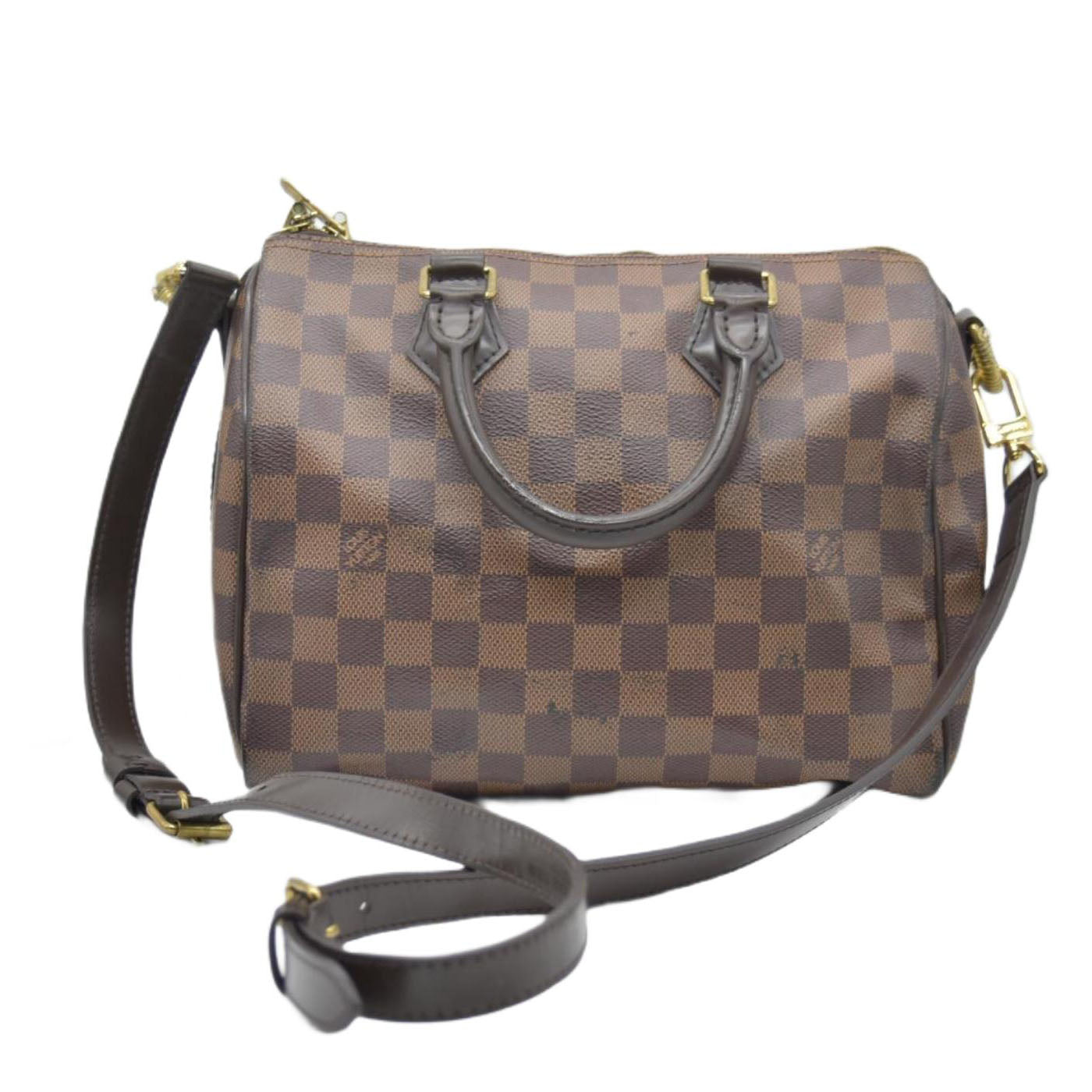 $1,890 LOUIS VUITTON Damier Ebene Speedy Bandouliere 25