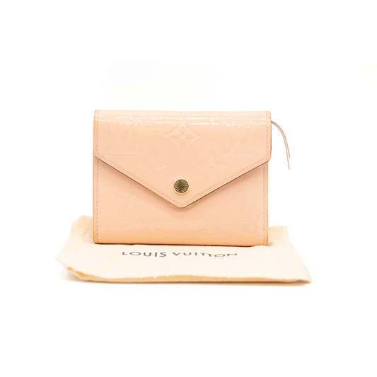 LOUIS VUITTON Vernis Victorine Compact Wallet Rose Ballerine