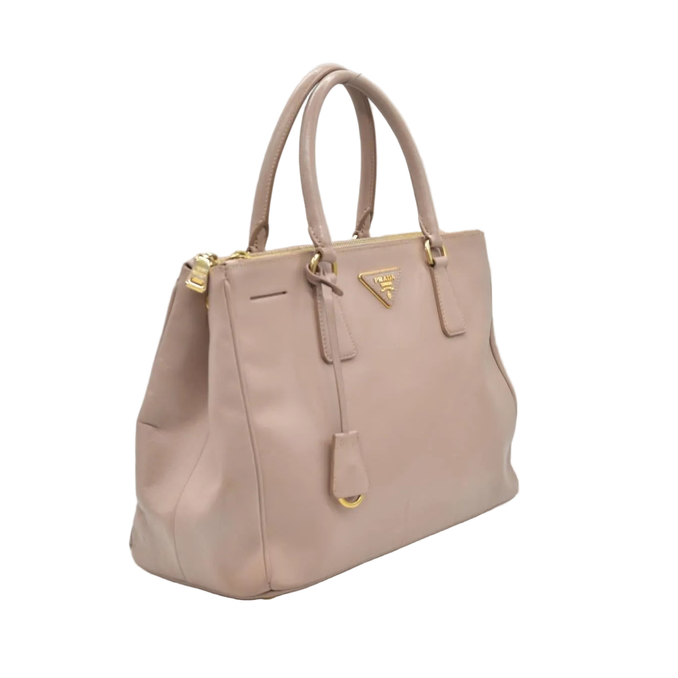 $5200 Saffiano Lux Medium Tote Cammeo Pink Beige