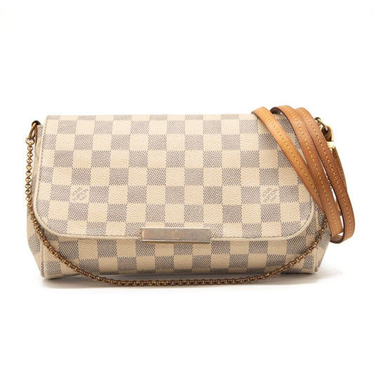 Louis Vuitton Favorite Damier Azur Mm White Canvas Shoulder Bag