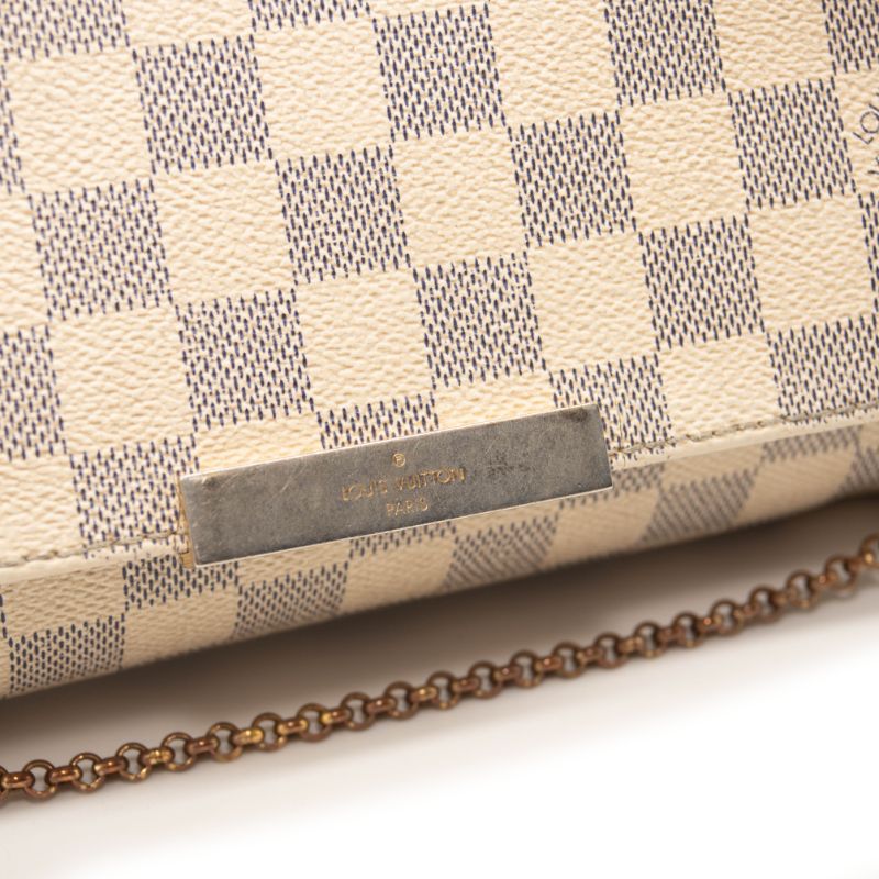 Louis Vuitton Favorite Damier Azur Mm White Canvas Shoulder Bag