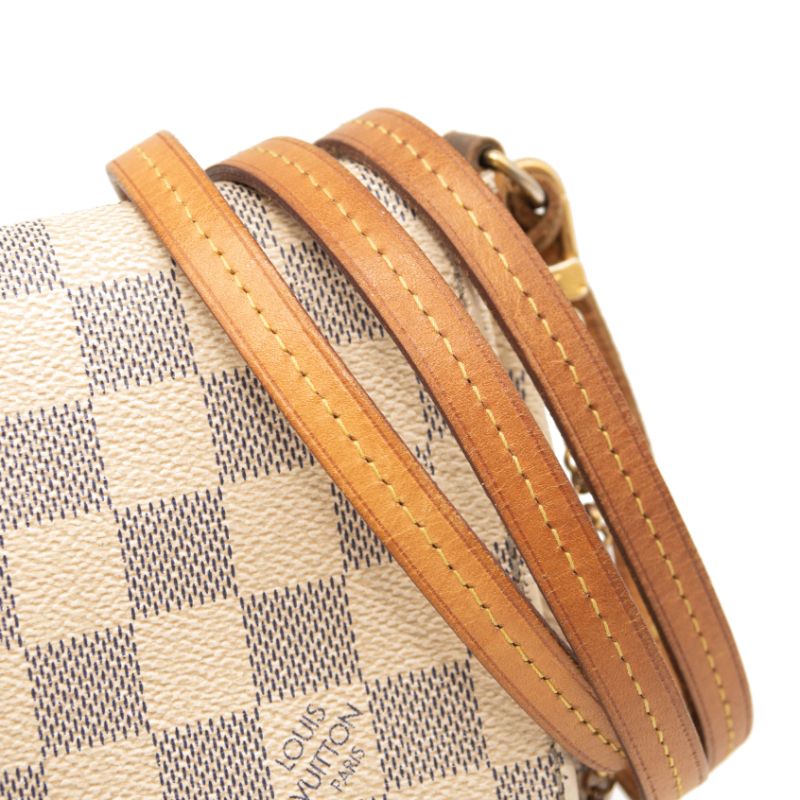 Louis Vuitton Favorite Damier Azur Mm White Canvas Shoulder Bag