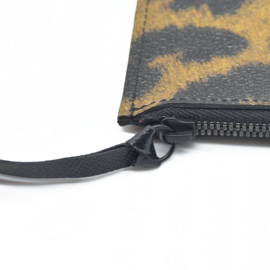 $600 Louis Vuitton Monogram Leopard Pochette Felicie Zipper Insert