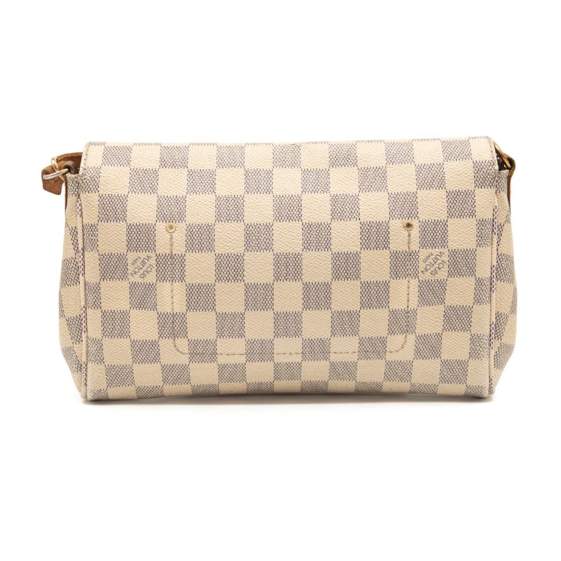 Louis Vuitton Favorite Damier Azur Mm White Canvas Shoulder Bag