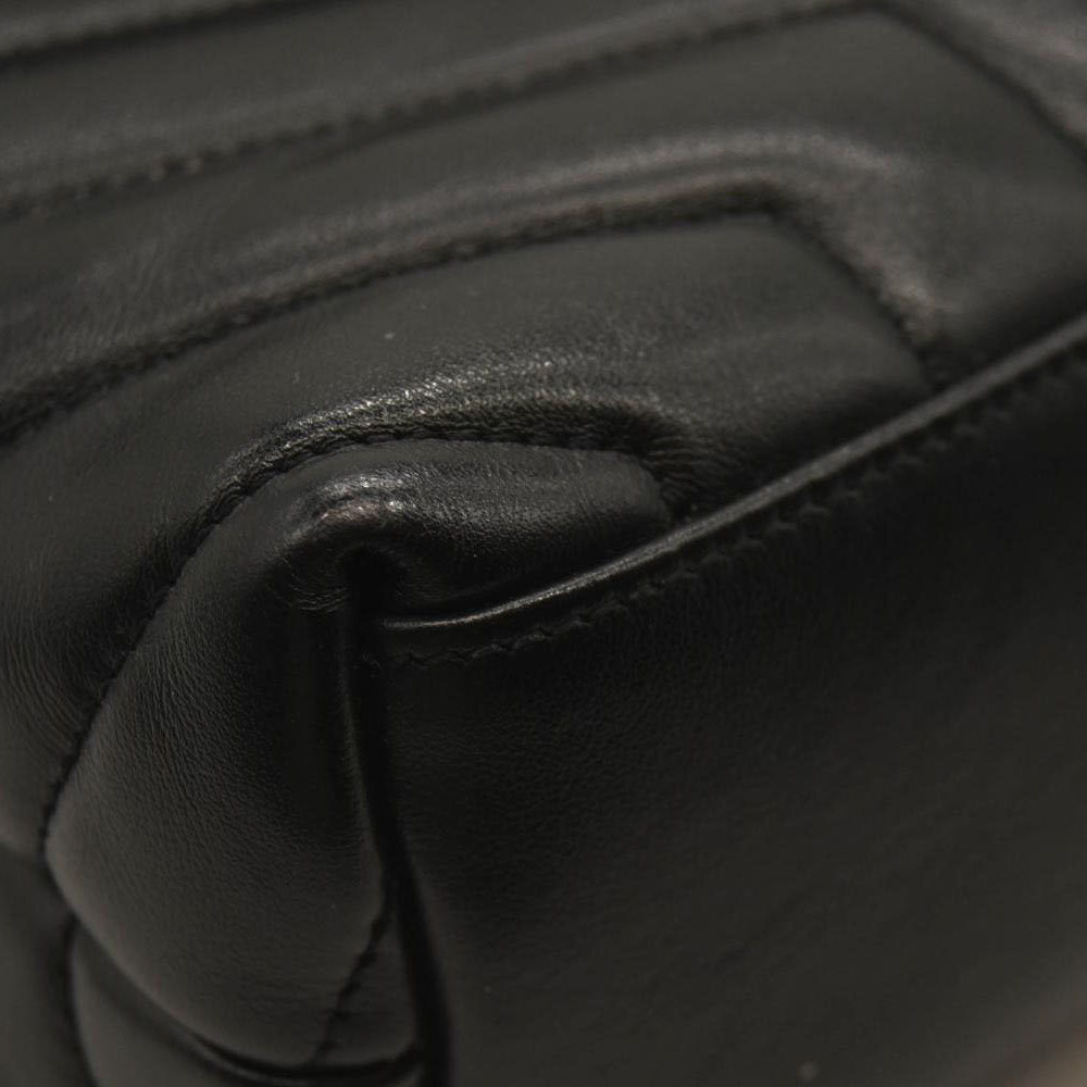 SAINT LAURENT Calfskin Y Quilted Monogram Monochrome Small Loulou Chain Satchel Black