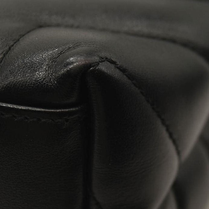 SAINT LAURENT Calfskin Y Quilted Monogram Monochrome Small Loulou Chain Satchel Black