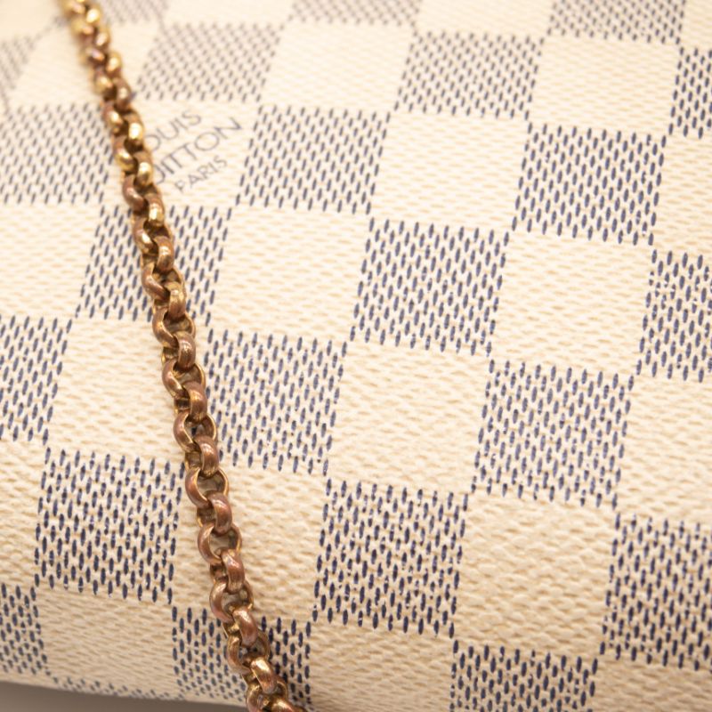 Louis Vuitton Favorite Damier Azur Mm White Canvas Shoulder Bag