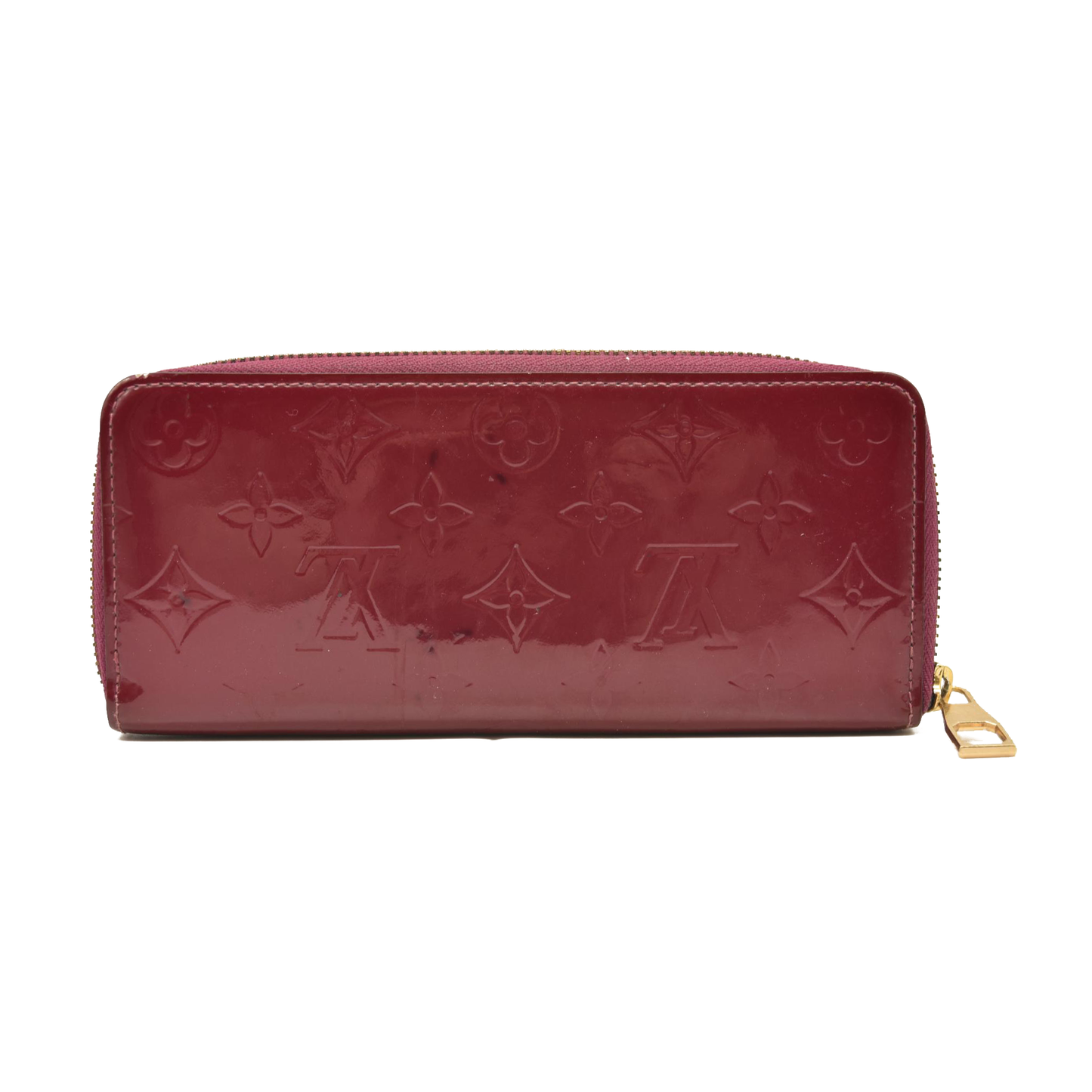 Louis Vuitton  Monogram Vernis Portefeiulle  Clemence Wallet Red UB1167