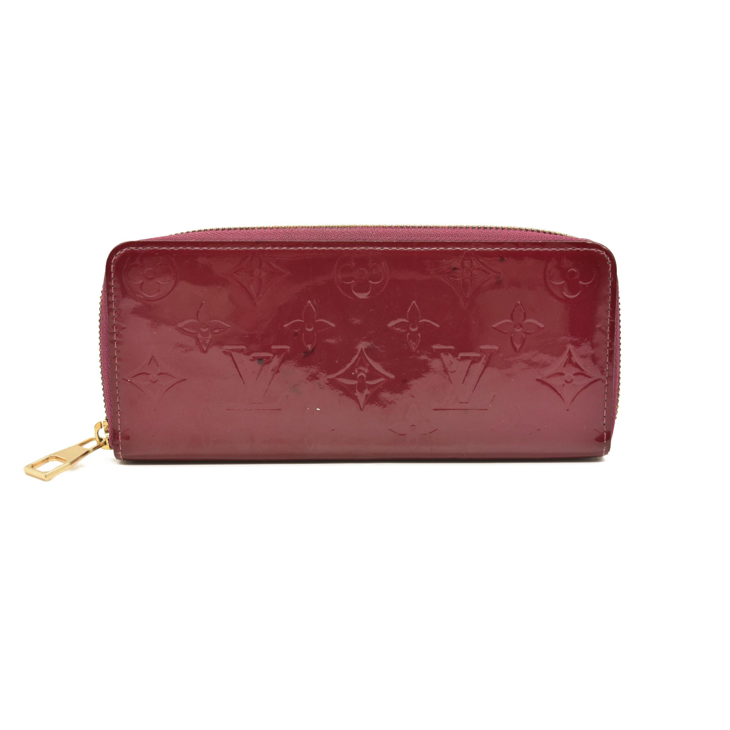 Louis Vuitton  Monogram Vernis Portefeiulle  Clemence Wallet Red UB1167