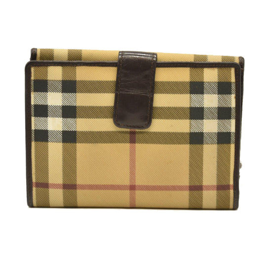 BURBERRY Nova Check PVC Leather Bifold Wallet Beige