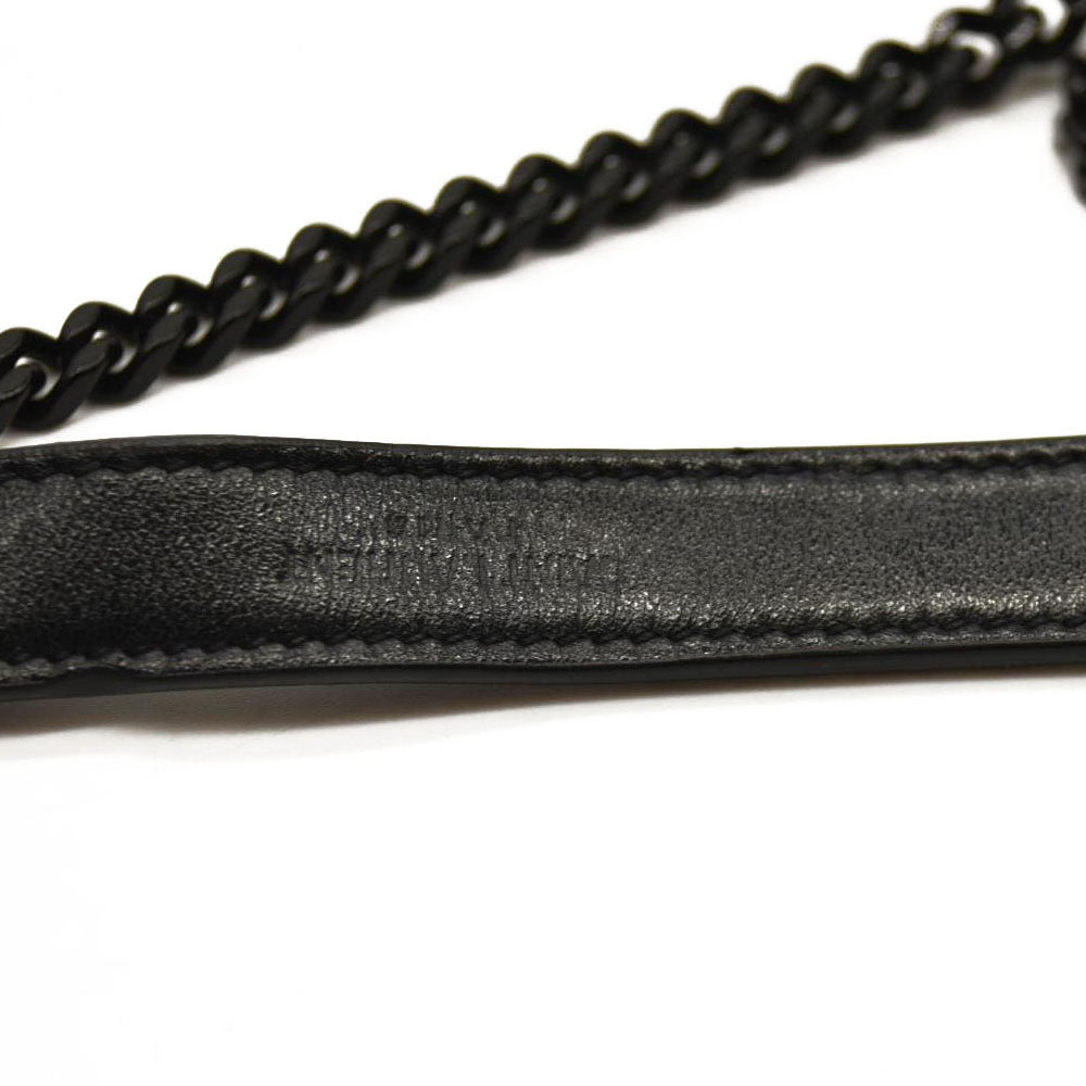 SAINT LAURENT Calfskin Y Quilted Monogram Monochrome Small Loulou Chain Satchel Black