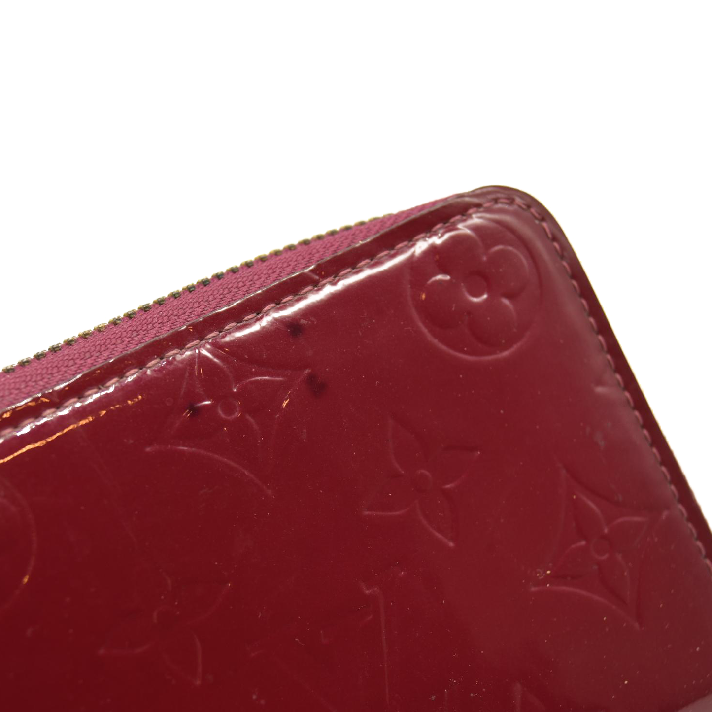 Louis Vuitton  Monogram Vernis Portefeiulle  Clemence Wallet Red UB1167