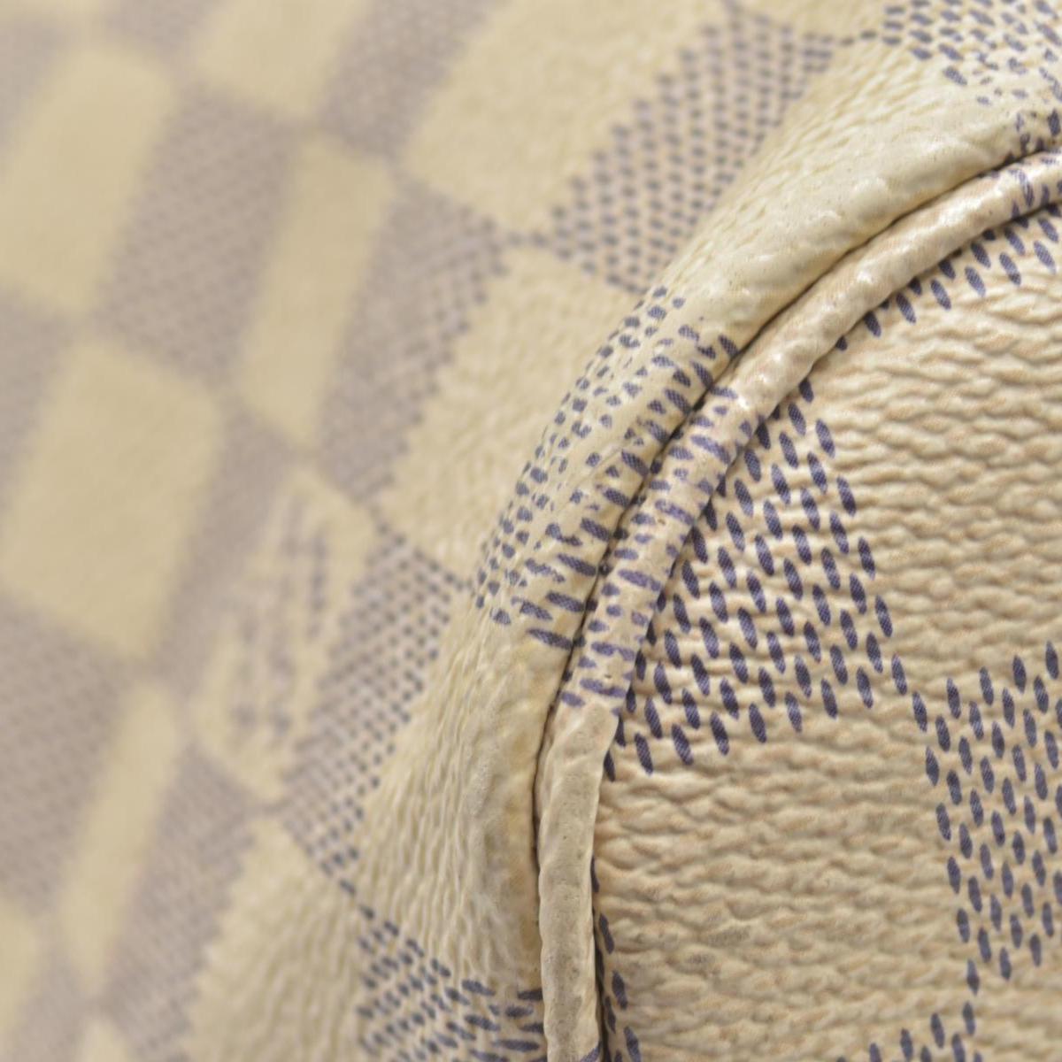 $2170 Louis Vuitton  Damier Azur Neverfull MM Rose Ballerine SR3177