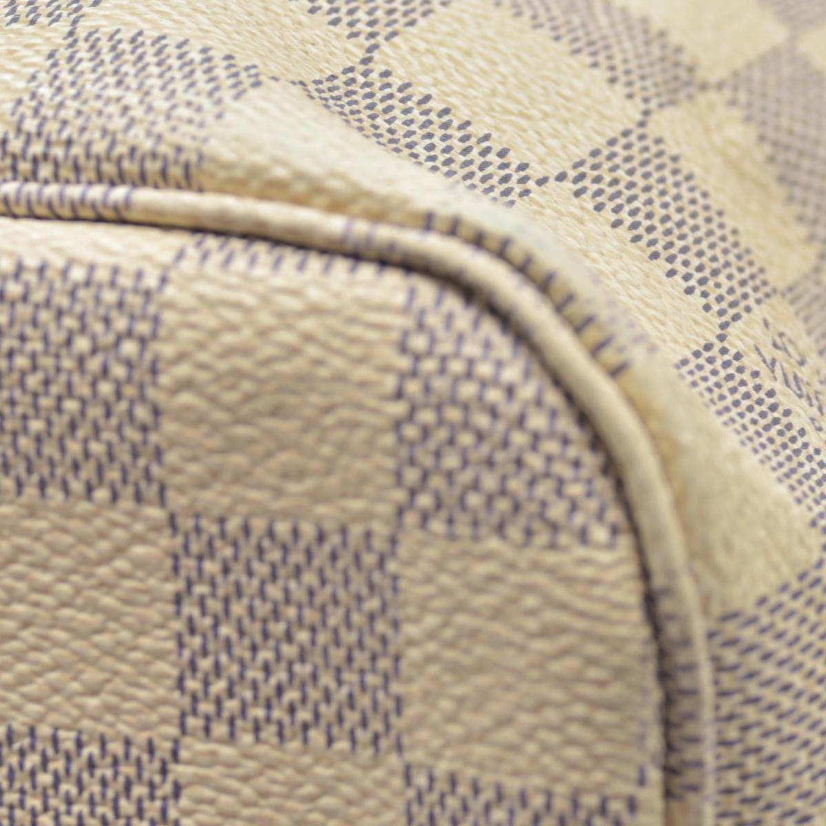 $2170 Louis Vuitton  Damier Azur Neverfull MM Rose Ballerine SR3177