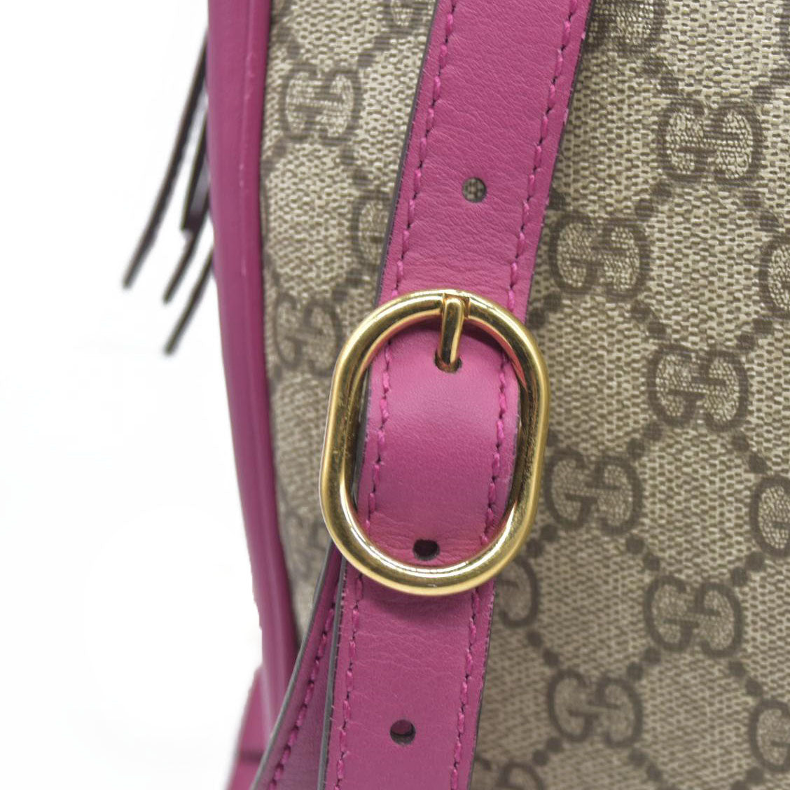 $2980 Gucci GG Supreme Monogram Moon Calfskin Small Boston Beige Ebony Hibiscus Red New Rosette
