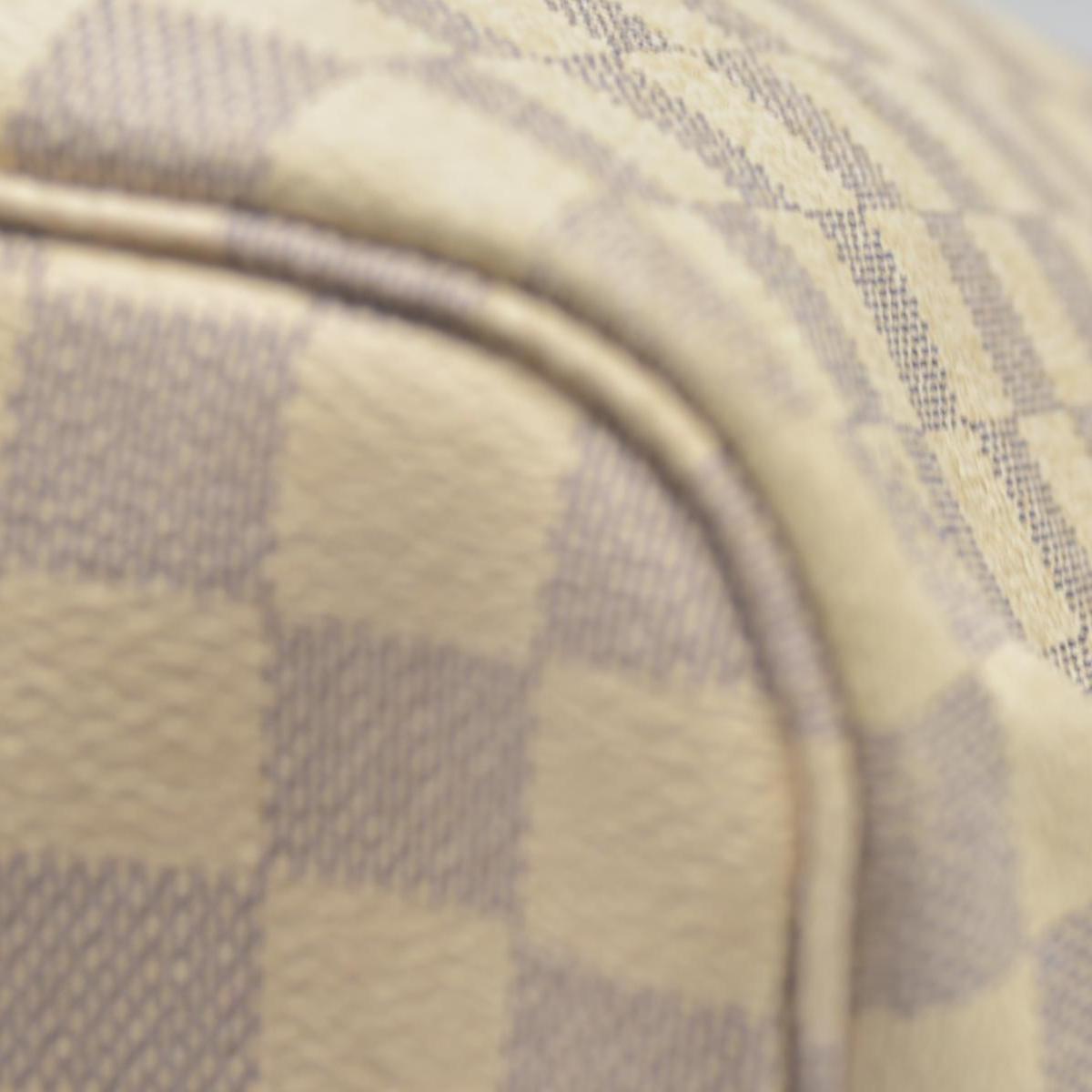 $2170 Louis Vuitton  Damier Azur Neverfull MM Rose Ballerine SR3177