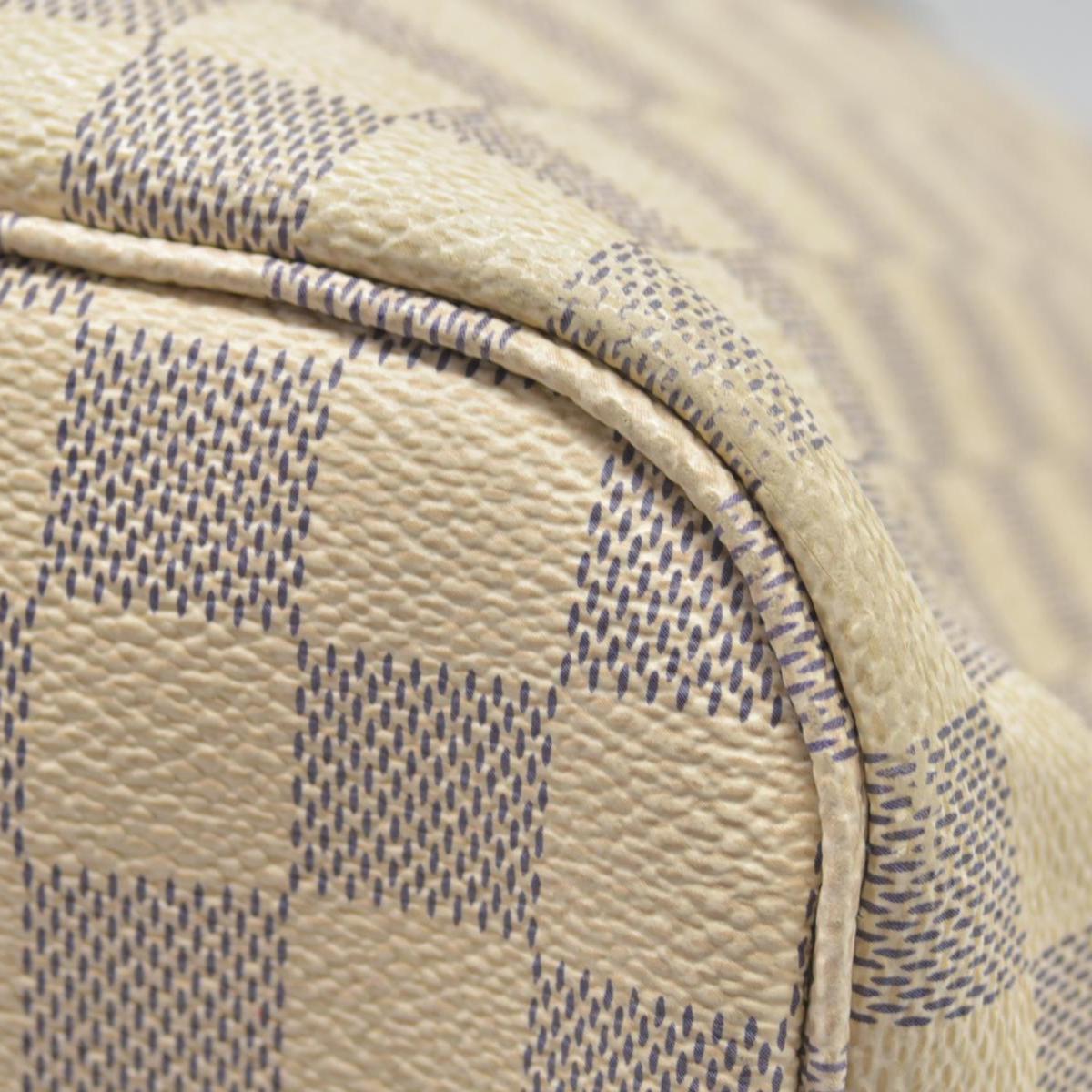 $2170 Louis Vuitton  Damier Azur Neverfull MM Rose Ballerine SR3177