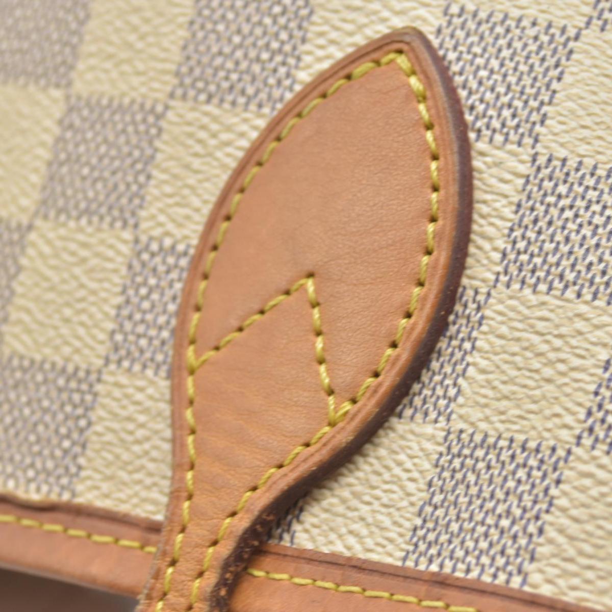 $2170 Louis Vuitton  Damier Azur Neverfull MM Rose Ballerine SR3177